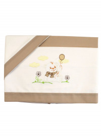 coordinated cradle baby bear on the lawn and balloon. Colour turtledove, one size