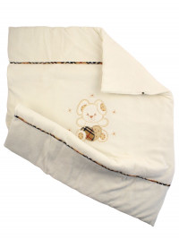 Chenille Baby Cradle Cover, Soft-heart Bunny. Colour creamy white, one size