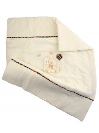 Chenille Baby Cradle Cover, Soft-heart Bunny. Colour creamy white, one size