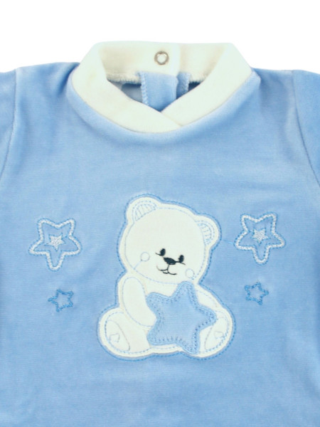Baby outfit Baby in chenille. Baby outfit Bear with stars. Colour light blue, size 6-9 months 2