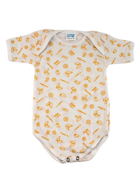 printed cotton half sleeve leotard. Colour yellow, size 1-3 months 3
