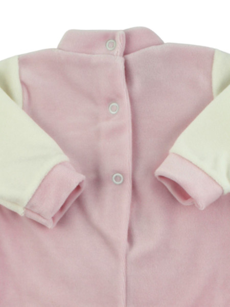 baby footie in chenille face with ears. Colour pink, size 3-6 months 3