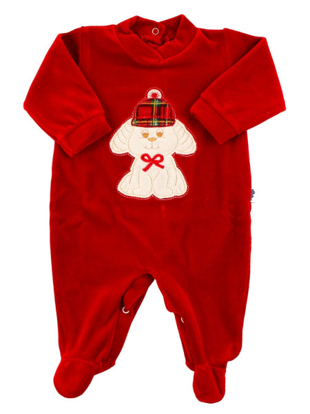 Baby footie baby chenille. Baby footie Red Winter. Colour red, size 3-6 months Red Size 3-6 months