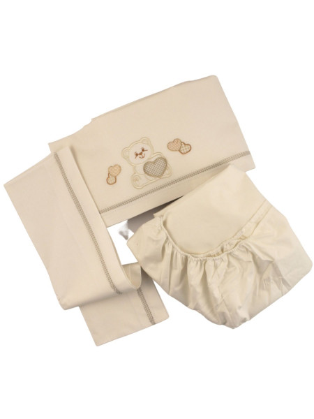 newborn coordinated cot 3pcs big heart. Colour creamy white, one size Creamy white One size