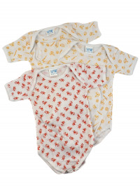 printed cotton half sleeve leotard. Colour yellow, size 6-9 months