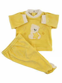 Baby outfit Baby in chenille. Baby outfit Bear with stars. Colour yellow, size 1-3 months