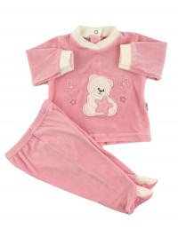 Baby outfit Baby in chenille. Baby outfit Bear with stars. Colour pink, size 3-6 months