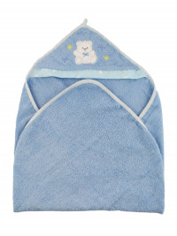 bathrobe newborn triangle bows and stars. Colour light blue, one size