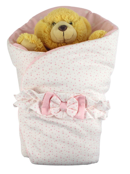 double face cotton padded sleeping bag Petali di Stelle. Colour pink, one size 4