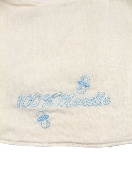 newborn cotton bib. 100% bratty bib. Colour creamy white, one size 2