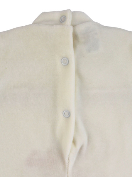 unisex baby footie in chenille bear dummy bear. Colour creamy white, size 3-6 months 3