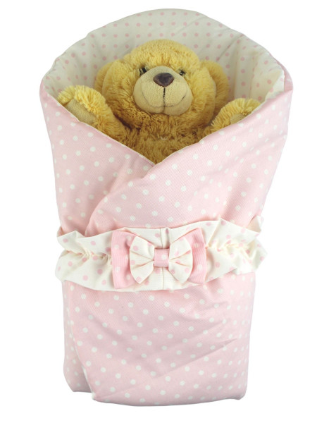 double face polka dot cotton padded sleeping bag. Colour pink, one size 2