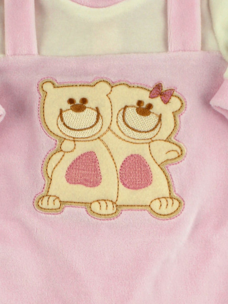 Baby footie baby chenille. Baby footie Best Friends. Colour pink, size 3-6 months 2