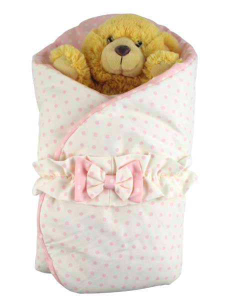 double face polka dot cotton padded sleeping bag. Colour pink, one size 4