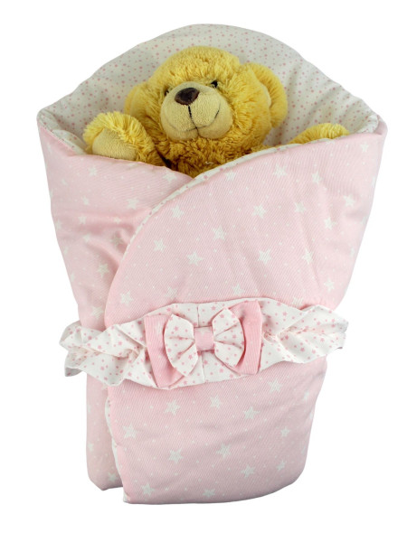 double face cotton padded sleeping bag Petali di Stelle. Colour pink, one size 2