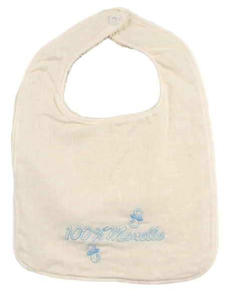 newborn cotton bib. 100% bratty bib. Colour creamy white, one size Creamy white One size