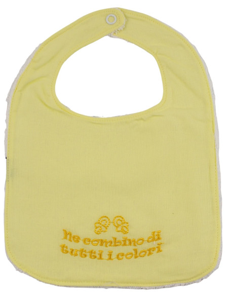 newborn baby cotton bib. bib troublemaker. Colour yellow, one size Yellow One size