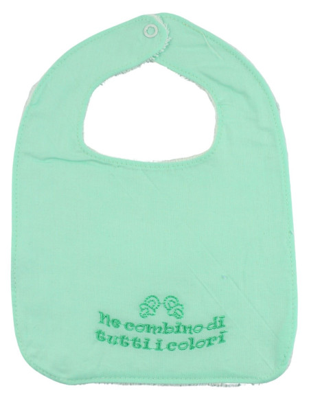 newborn baby cotton bib. bib troublemaker. Colour pistacchio green, one size Pistacchio green One size