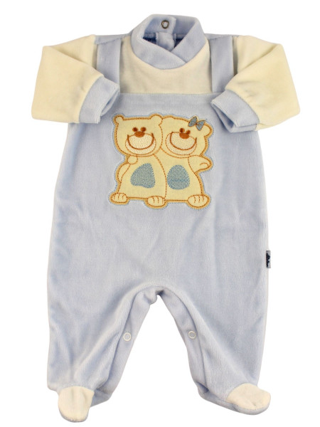 Baby footie baby chenille. Baby footie Best Friends. Colour light blue, size 0-3 months Light blue Size 0-3 months