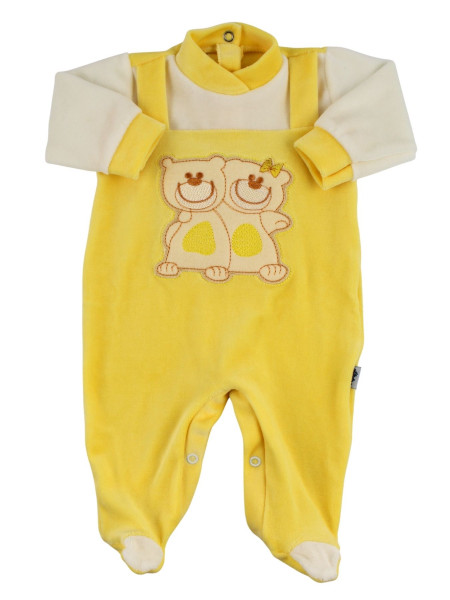 Baby footie baby chenille. Baby footie Best Friends. Colour yellow, size 0-3 months Yellow Size 0-3 months