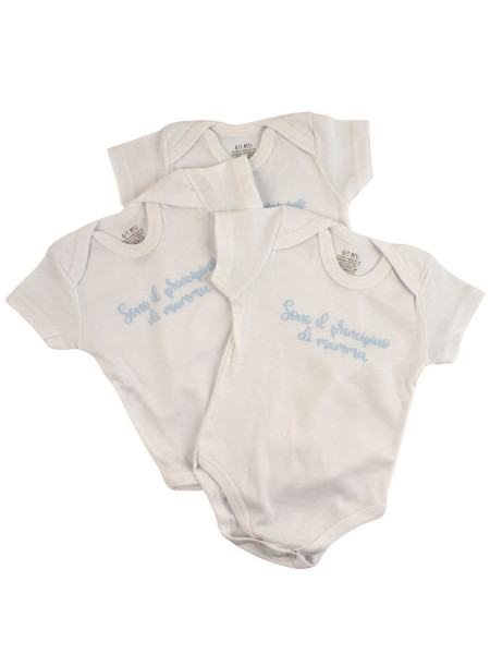 printed cotton short-sleeved bodysuit. Colour light blue, size 6-9 months Light blue Size 6-9 months