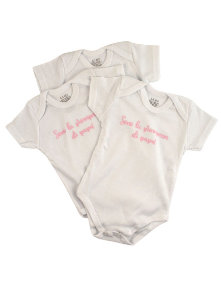 printed cotton short-sleeved bodysuit. Colour pink, size 0-3 months Pink Size 0-3 months