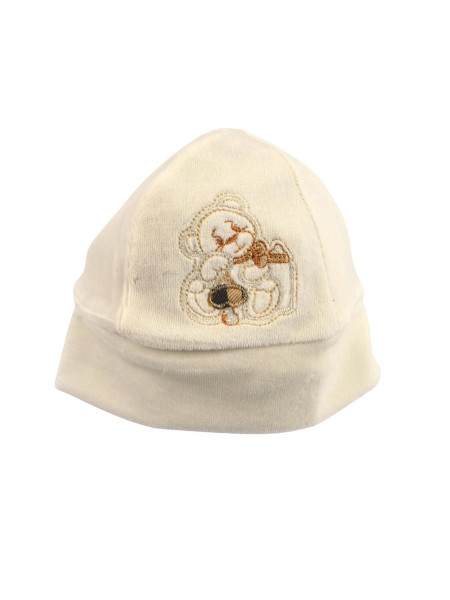 unisex newborn baby chenille hat. bear hair with pacifier. Colour creamy white, one size Creamy white One size