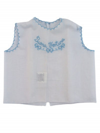 newborn baby shirt good luck in cotton. Lucky shirt. Colour light blue, one size