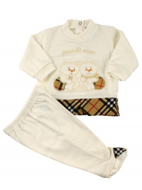 baby outfit interlock, little bears of mine. Colour creamy white, size 0-1 month
