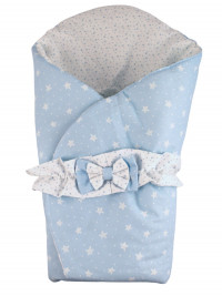 double face cotton padded sleeping bag Petali di Stelle. Colour light blue, one size