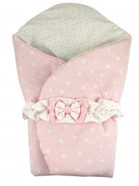 double face cotton padded sleeping bag Petali di Stelle. Colour pink, one size