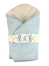 double face polka dot cotton padded sleeping bag. Colour light blue, one size