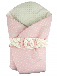 double face polka dot cotton padded sleeping bag. Colour pink, one size
