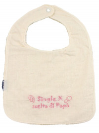 newborn cotton bib. bib I'm single. Colour creamy white, one size