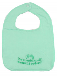 newborn baby cotton bib. bib troublemaker. Colour pistacchio green, one size