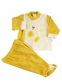 baby outfit in chenille my love teddy. Colour yellow, size 1-3 months