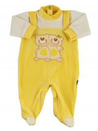 Baby footie baby chenille. Baby footie Best Friends. Colour yellow, size 0-3 months