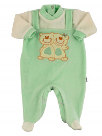 Baby footie baby chenille. Baby footie Best Friends. Colour green, size 3-6 months