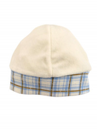 newborn baby chenille hat. scottish tartan hair. Colour white, one size