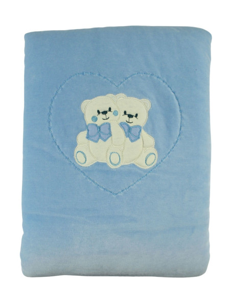 cover chenille cradle. cover bears twins. Colour light blue, one size 2