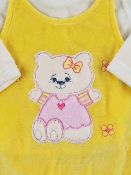 Baby footie chenille two pieces with overalls. Baby footie Sweet Cat. Colour yellow, size 3-6 months 3