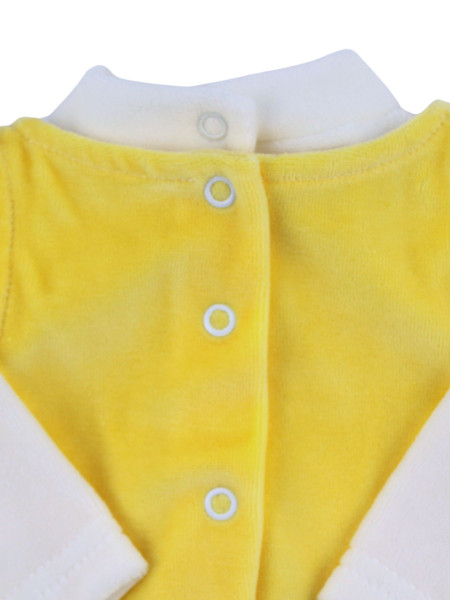 Baby footie chenille two pieces with overalls. Baby footie Sweet Cat. Colour yellow, size 3-6 months 4