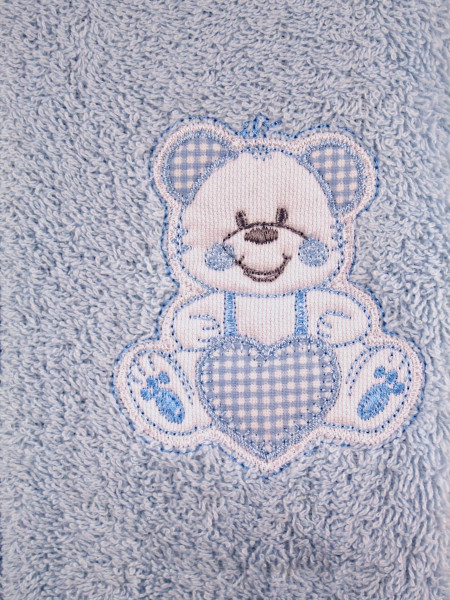 Newborn baby cotton terry bathrobe. Little heart bathrobe. Colour light blue, size 9-12 months 2