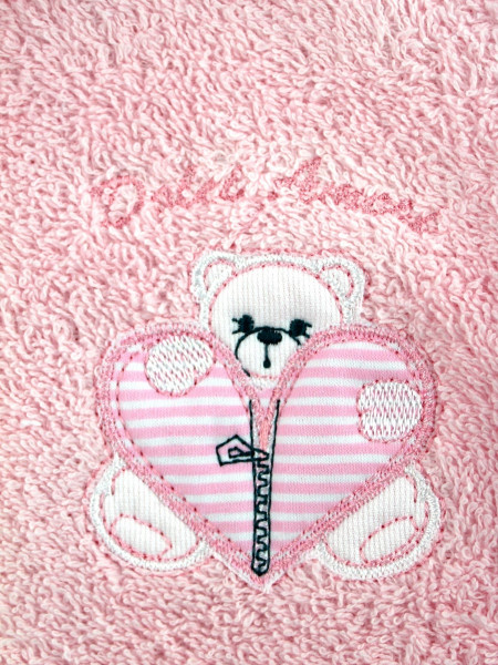 Newborn baby cotton towelling bathrobe, Zip bathrobe, Made in Italy. Colour pink, size 18-24 months 2