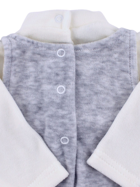 Baby footie chenille two pieces with overalls. Baby footie Sweet Cat. Colour grey, size 6-9 months 4