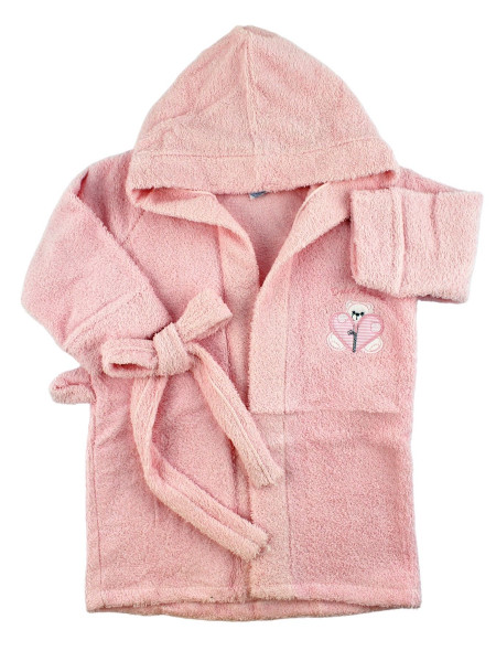 Newborn baby terry cotton bathrobe, Zip bathrobe, Made in Italy. Colour pink, size 6-9 months Pink Size 6-9 months