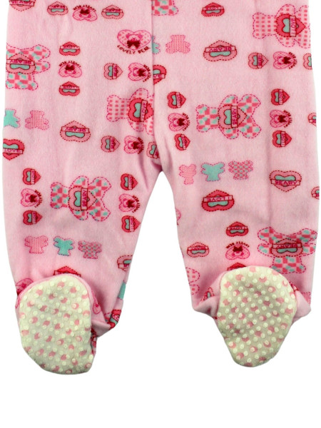 newborn baby pajamas in velour cotton blend. Warm Pyjamas. Colour pink, size 18-24 months 4