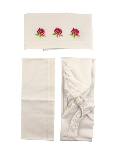 Newborn baby outfit in chenille and cotton, made in Italy. Colour white, one size 6