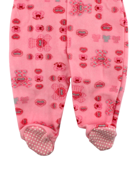 newborn baby pajamas in velour cotton blend. Warm Pyjamas. Colour fuchsia, size 9-12 months 4