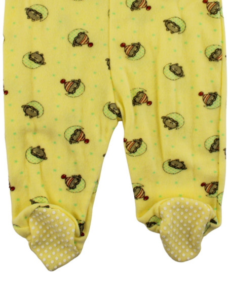 newborn baby pajamas in velour cotton blend. Warm Pyjamas. Colour yellow, size 24-36 months 4